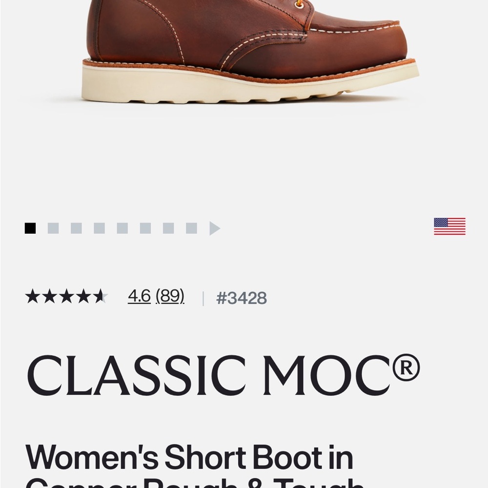 Red Wing Shoes Women's Classic Moc Boot in Copper